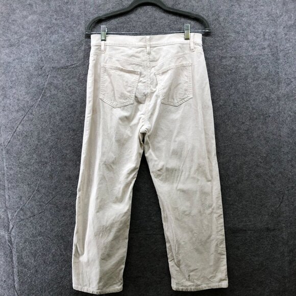 Ann Taylor Easy Straight Corduroy Pants Womens 6P Ivory High Rise Relaxed - Picture 2 of 10